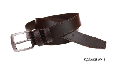 Ремень кожаный джинсовый одна строчка SULLIVAN  112-11(7.5) 115-150 см коричневый