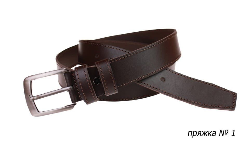 Ремінь шкіряний джинсовий одна строчка SULLIVAN 112-11 (7.5) 115-150 см коричневий