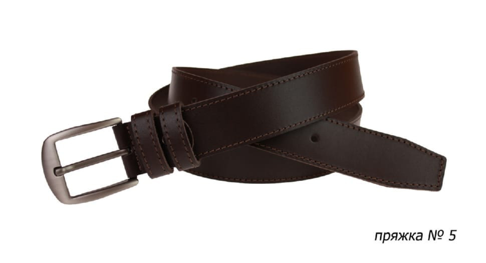 Ремінь шкіряний джинсовий одна строчка SULLIVAN 112-11 (7.5) 115-150 см коричневий