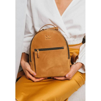 Groove S Leather Backpack Yellow Vintage