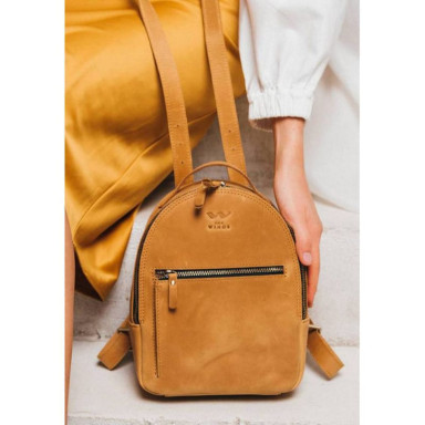 Groove S Leather Backpack Yellow Vintage