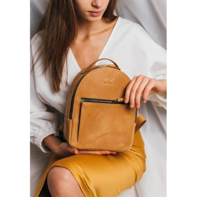 Groove S Leather Backpack Yellow Vintage