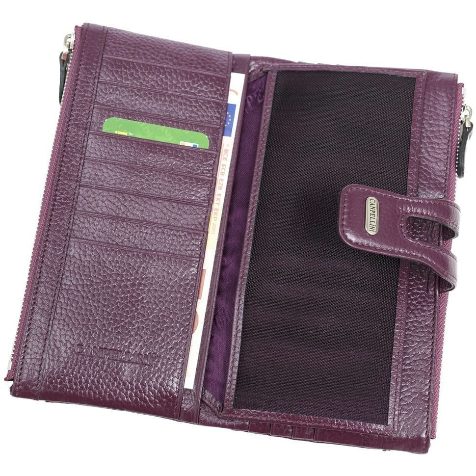 Гаманець жіночий шкіра CANPEL 2021-95 фіолетовий флотар