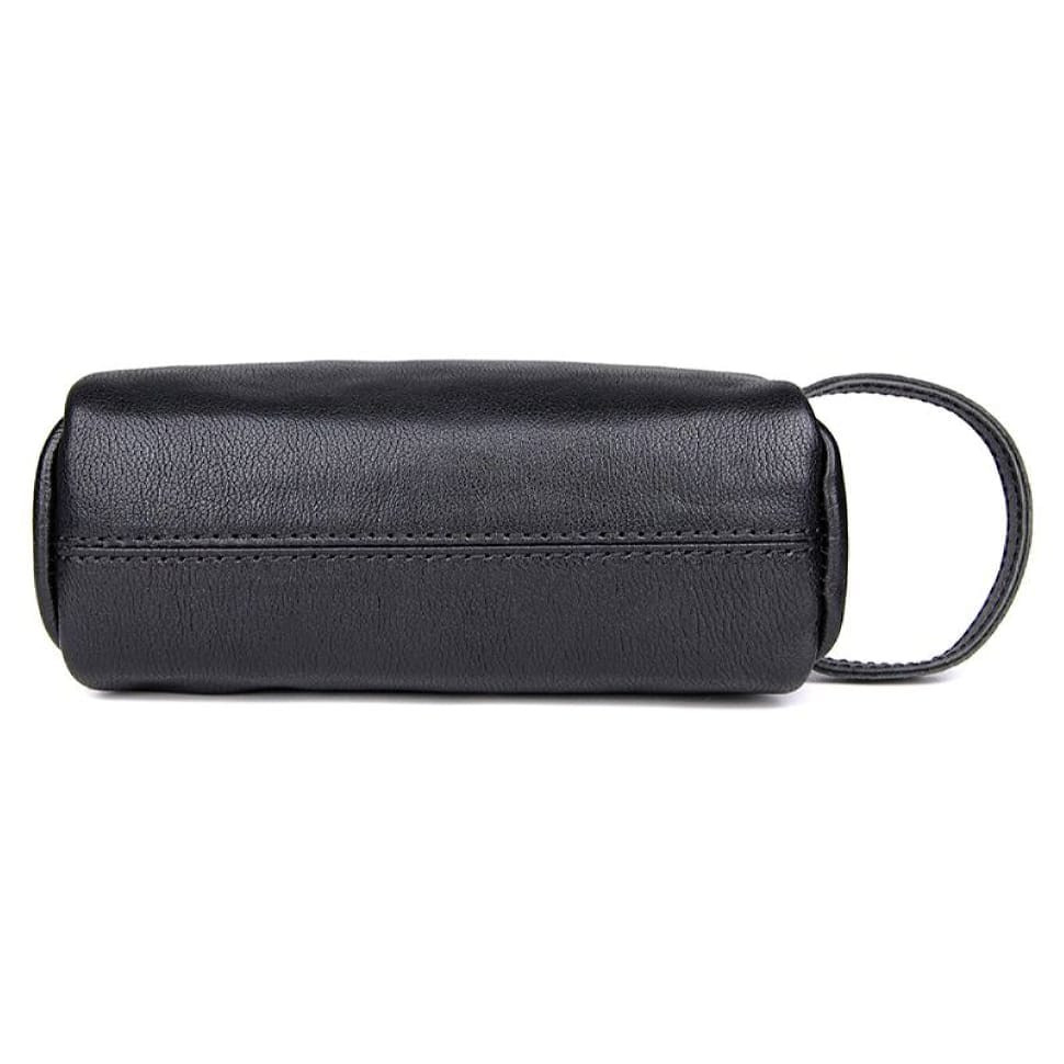 Шкіряний несесер, косметичка, чорний органайзер John McDee C013A