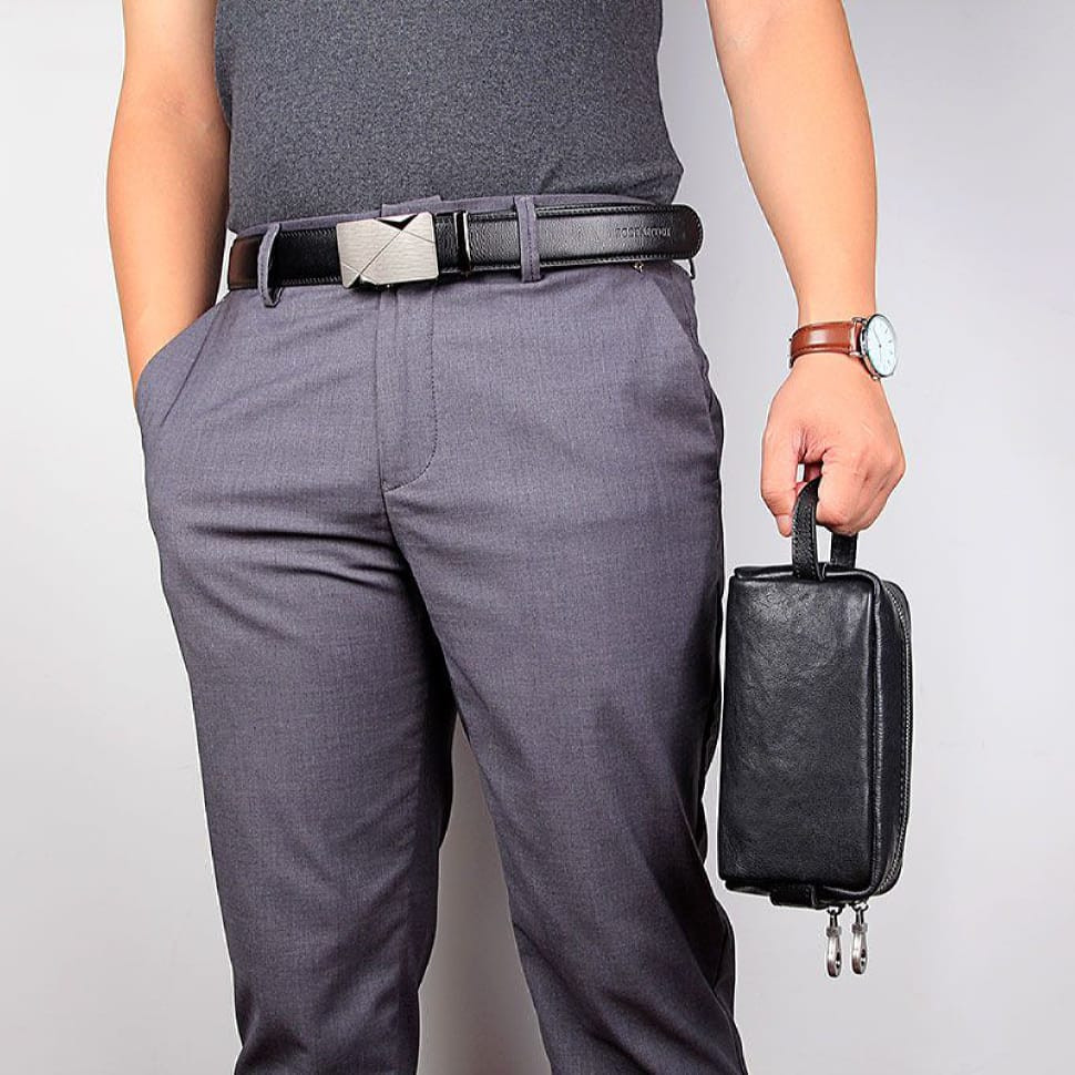 Шкіряний несесер, косметичка, чорний органайзер John McDee C013A