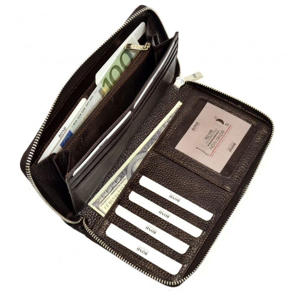 Барсетка кістева шкіряна BOND 867-286 коричневий флотар