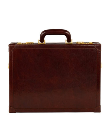 Leather Attaché Case Briefcase - A Legacy - Brown color - Time Resistance 5248401