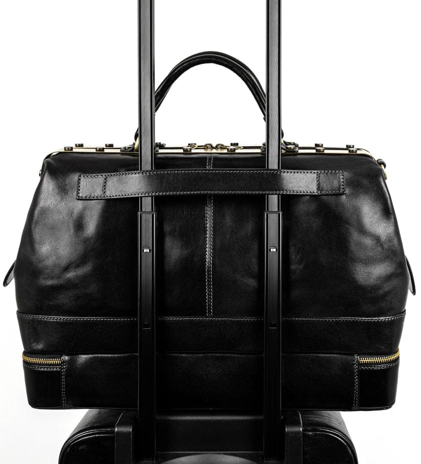 Жіноча шкіряна сумка-доктор, медична сумка, шкіряна сумка - Doctor Faustus - Чорний колір - Time Resistance 5230201W