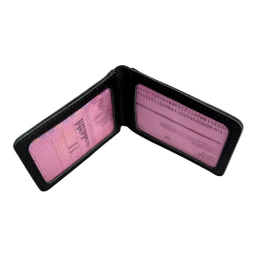 Чорна шкіряна обкладинка для прав та техпаспорту з двома прозорими вікнами Newery N2016GA