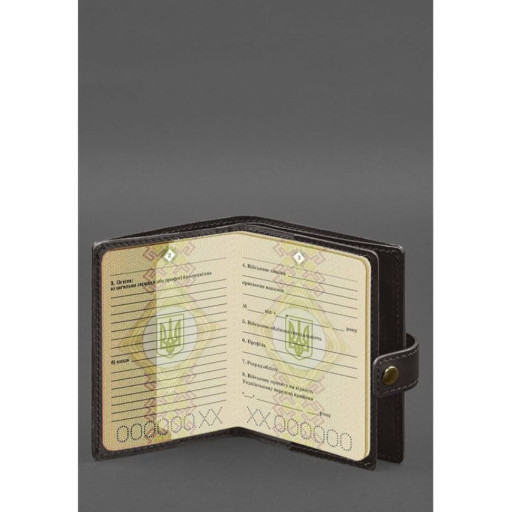 Шкіряна обкладинка-портмоне для військового квитка офіцера запасу (вузький документ) Темно-коричневий