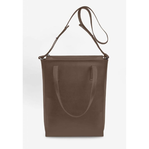 Кожаный шоппер Nancy темно-бежевый