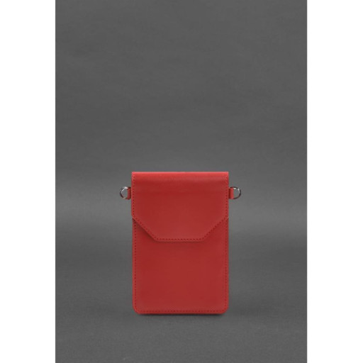 Шкіряна сумка-чохол для телефону maxi Червона