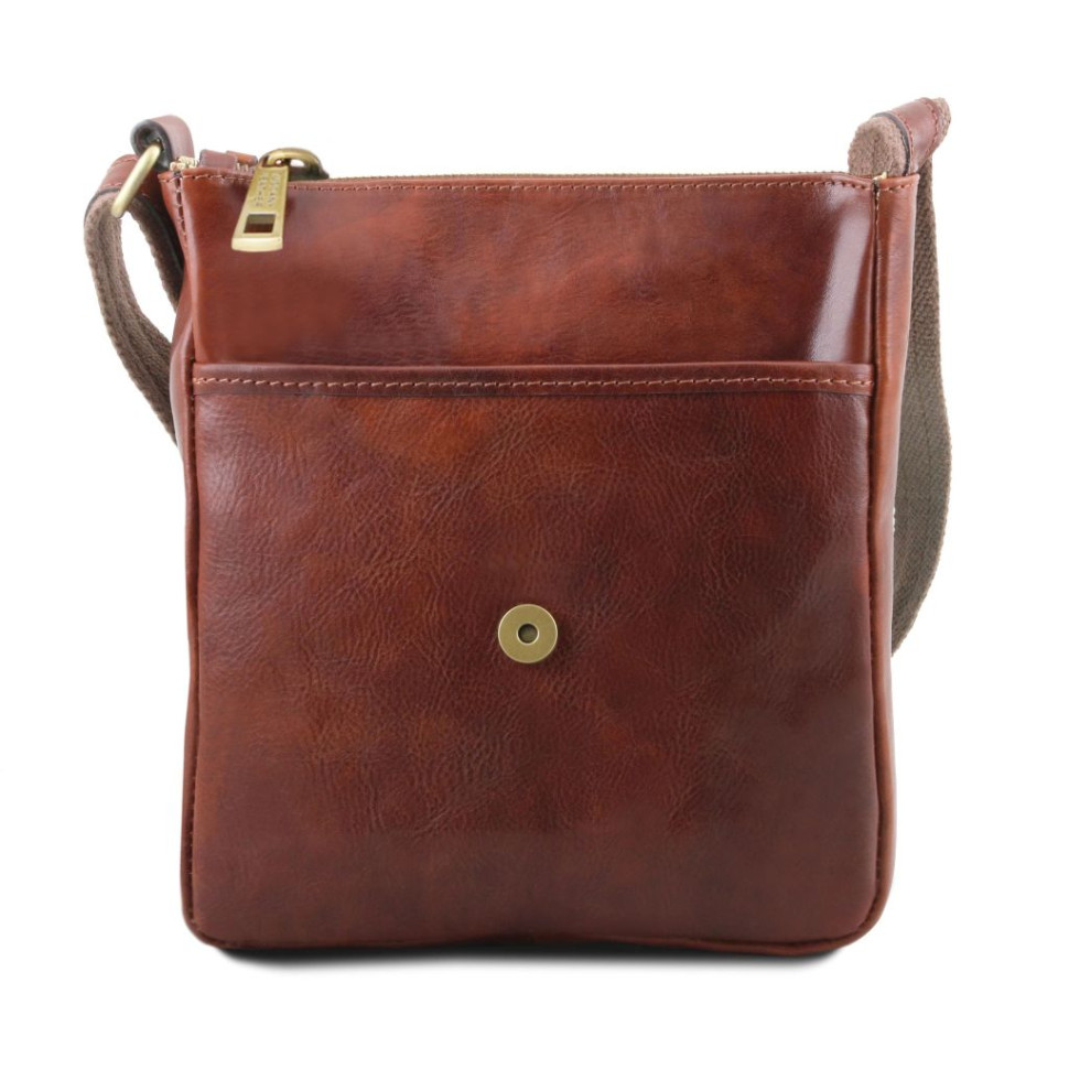 John Leather crossbody bag for men with front zip TL142464 Tuscany 