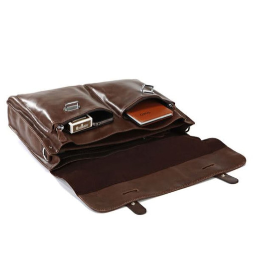 Ділова сумка, Потфель, гладка шкіра 7100B