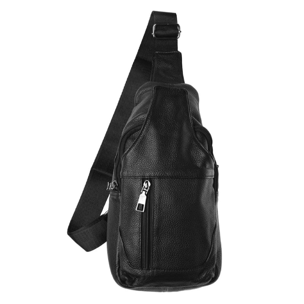Чоловіча шкіряна сумка-рюкзак Keizer K118-black