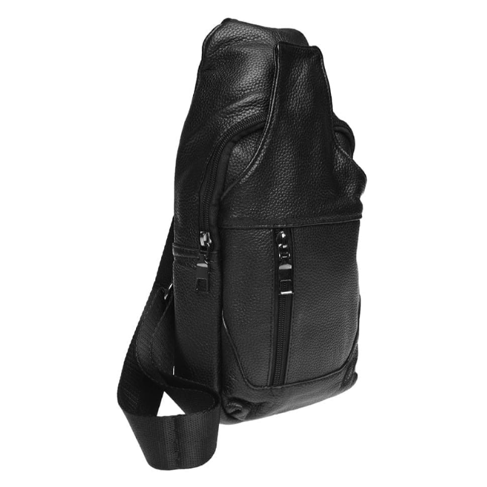 Чоловіча шкіряна сумка-рюкзак Keizer K118-black