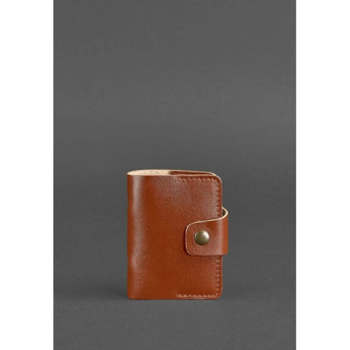 Шкіряний кард-кейс 7.1 (Книжка) світло-коричневий