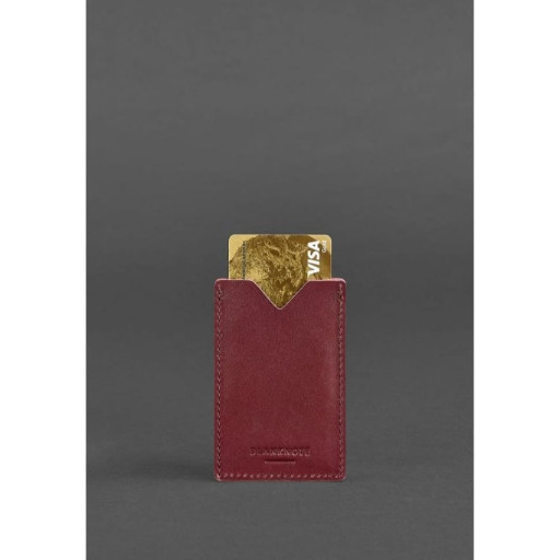 Шкіряний жіночий кард-кейс 8.0 бордовий