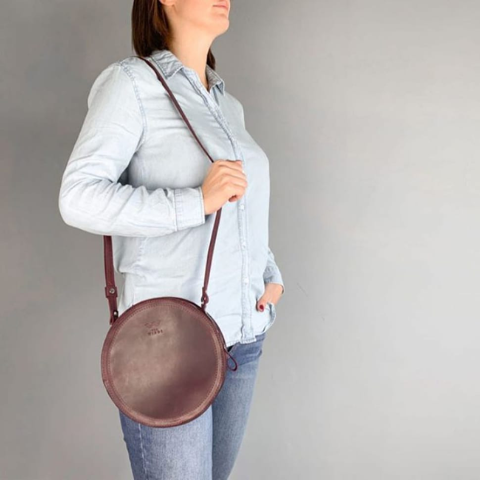 Жіноча шкіряна сумка Amy S бордова vintage