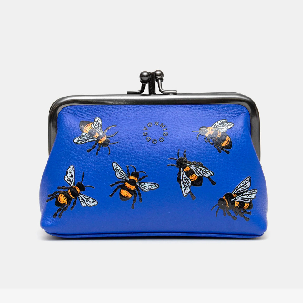 Womens Leather Wallet with Retro Clasp Yoshi Y1328 (Bee Happy Blue)