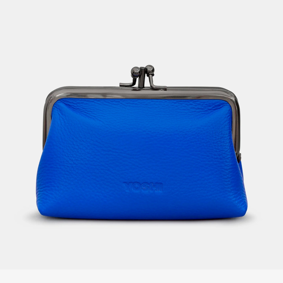 Womens Leather Wallet with Retro Clasp Yoshi Y1328 (Bee Happy Blue)