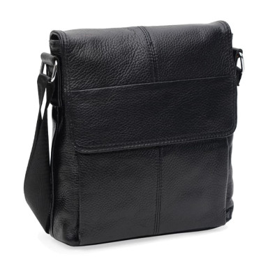 Men's leather bag Keizer K13107bl-black
