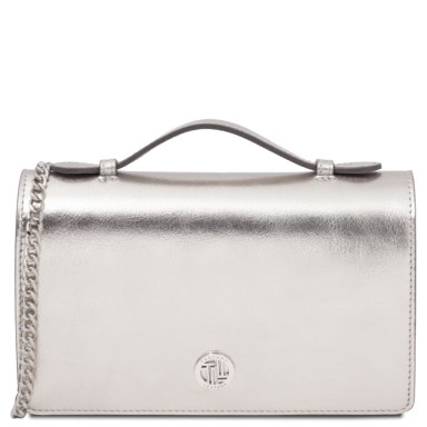 Opera Metallic leather with chain strap