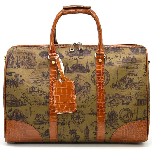 Стильна дорожня сумка з кордури та шкіри кроко CorH-7077-4lx бренду TARWA