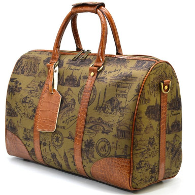 Stylish travel bag made of cordura and croco leather CorH-7077-4lx by TARWA