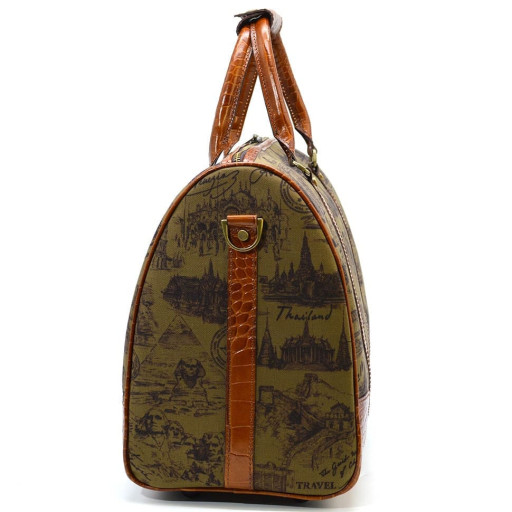 Стильна дорожня сумка з кордури та шкіри кроко CorH-7077-4lx бренду TARWA