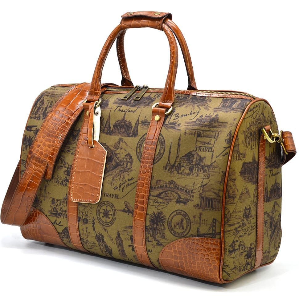 Стильна дорожня сумка з кордури та шкіри кроко CorH-7077-4lx бренду TARWA