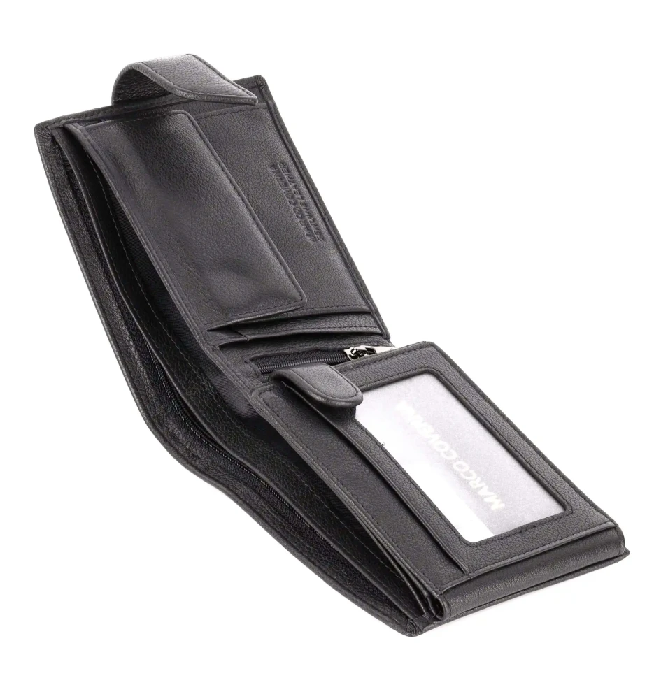 Стильный мужской кожаный кошелёк Marco Coverna B005-805 Black