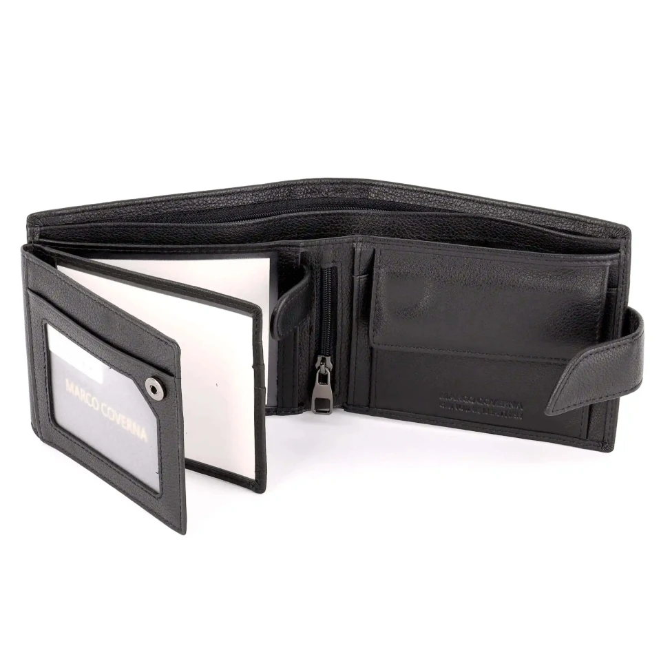 Стильный мужской кожаный кошелёк Marco Coverna B005-805 Black