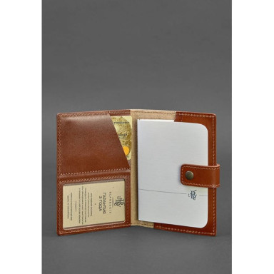 Leather passport cover 5.0 (with window) light brown