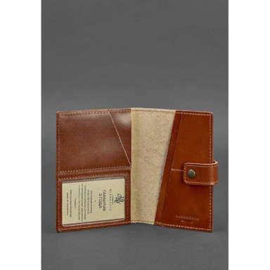Leather passport cover 5.0 (with window) light brown