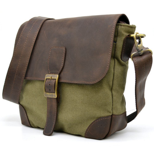 Мессенджер через плече мікс шкіри і тканини канваc RHc-1309-4lx TARWA