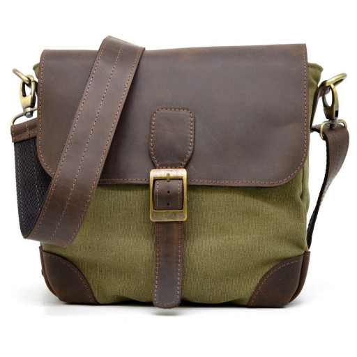 Мессенджер через плече мікс шкіри і тканини канваc RHc-1309-4lx TARWA