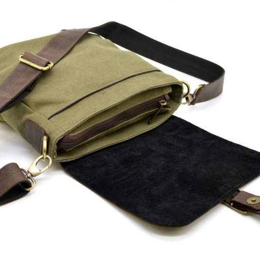 Мессенджер через плече мікс шкіри і тканини канваc RHc-1309-4lx TARWA