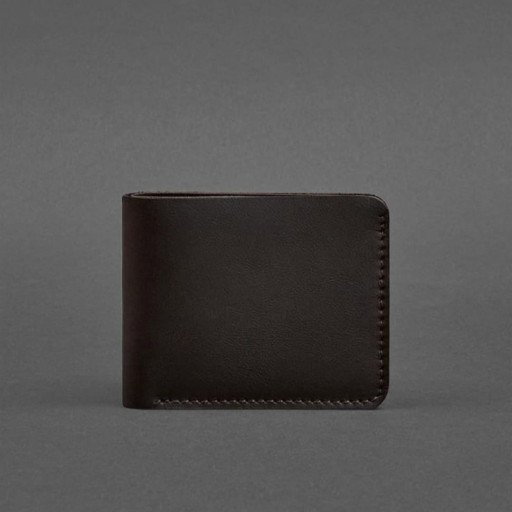Шкіряне портмоне 4.4 (з затискачем) темно-коричневе краст