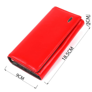 Кошелек женский из гладкой экокожи KIVI 19075 Красный