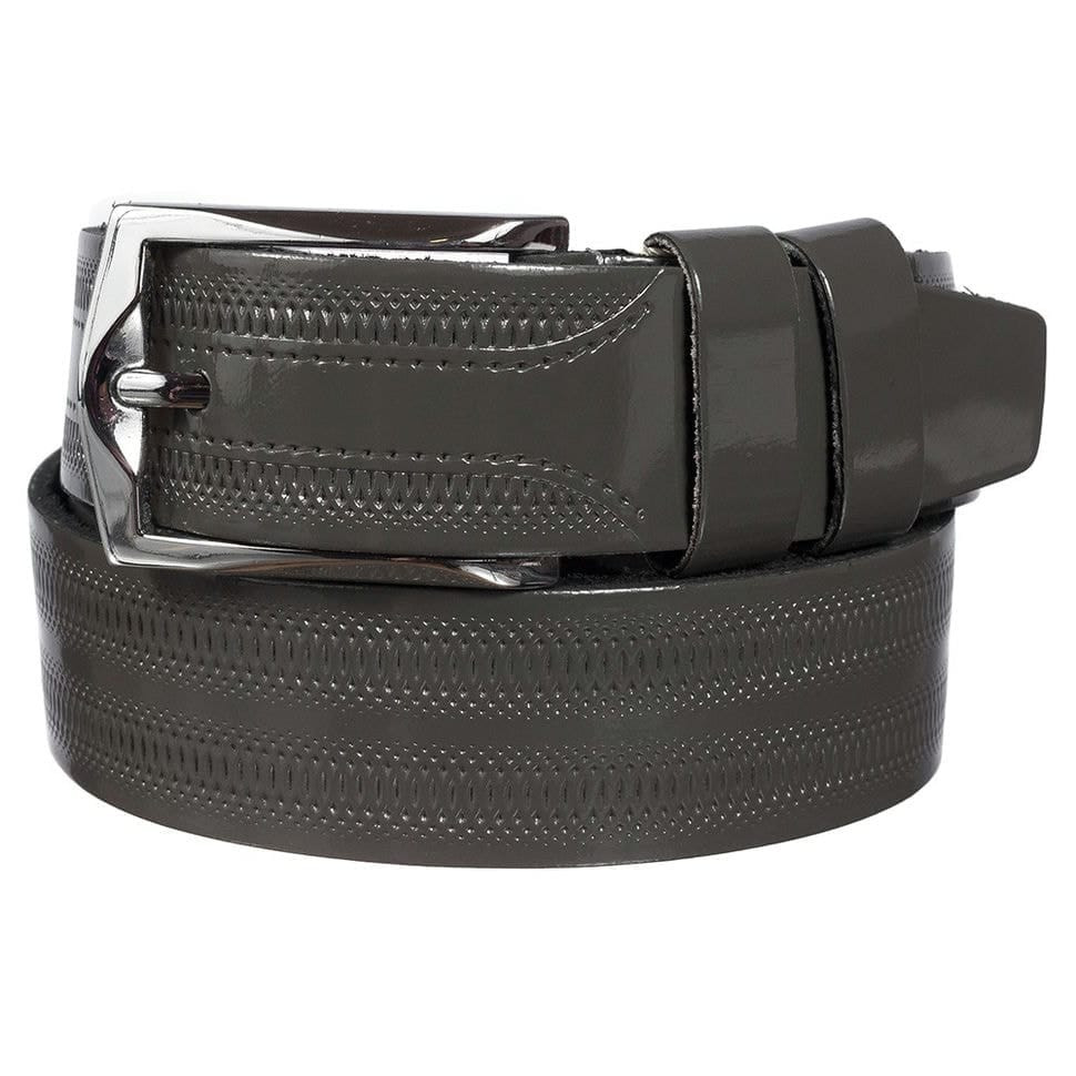 Шкіряний ремень YSK класичний 3,5 см 2022-10 lak сірий