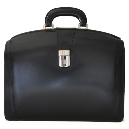 Pratesi RNE120/37 - Brunelleschi Medium Briefcase in cow leather Radica Black