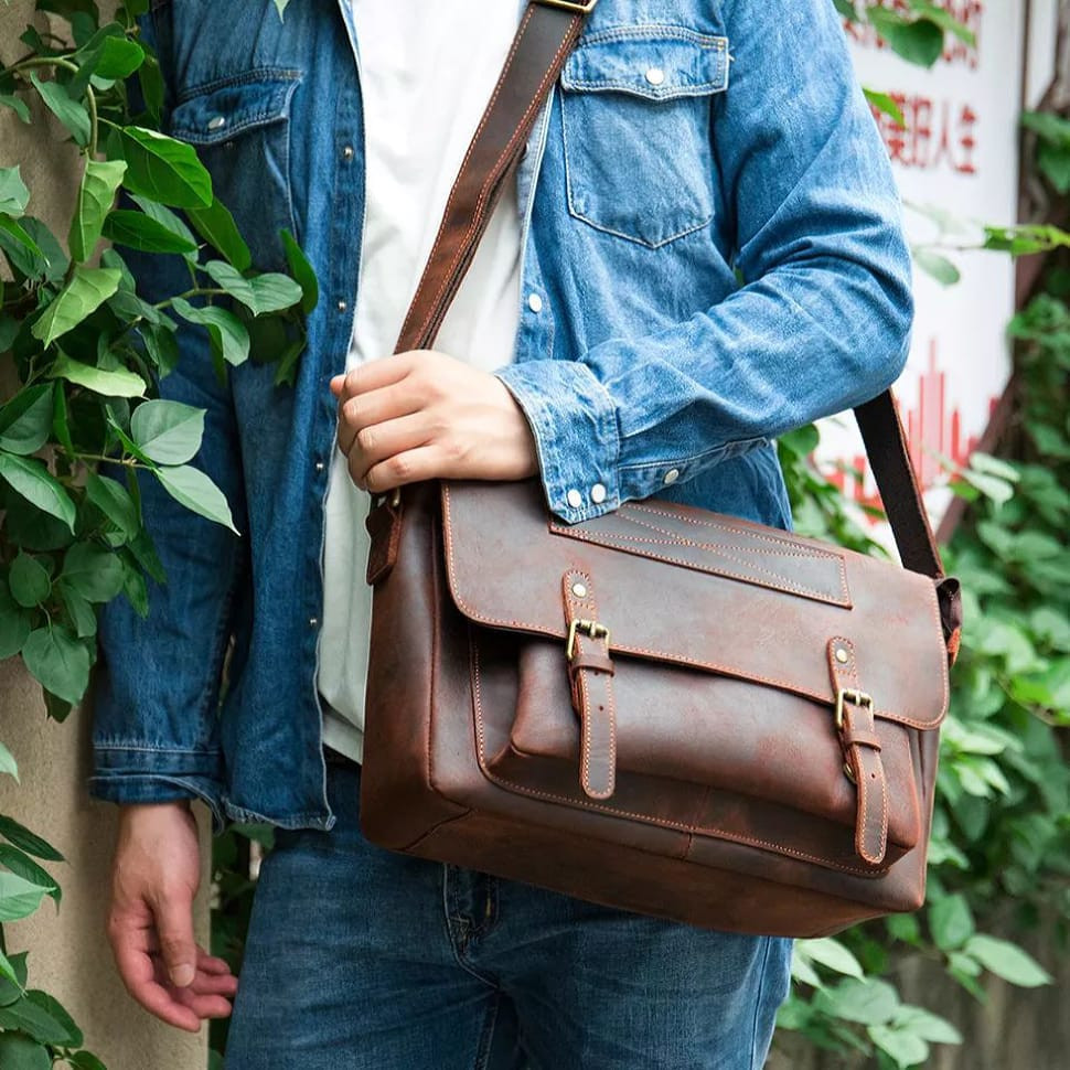 Чоловічі шкіряні сумки через плече Bexhill bx6033