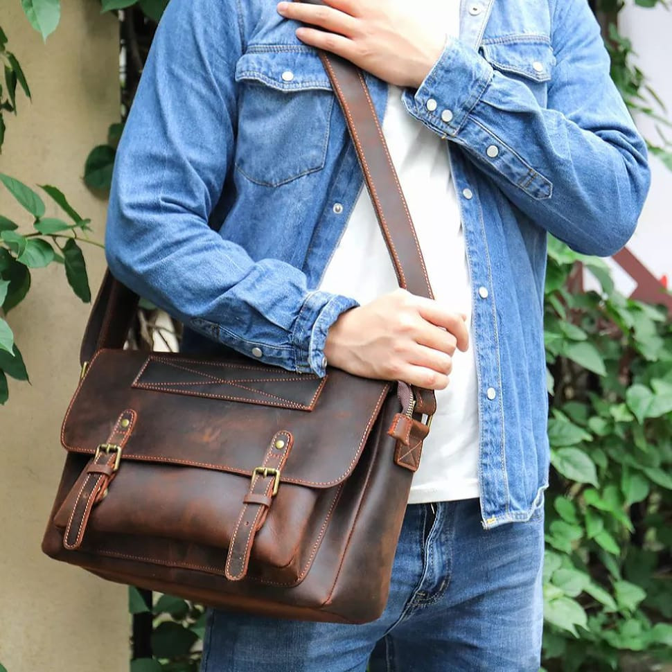 Чоловічі шкіряні сумки через плече Bexhill bx6033