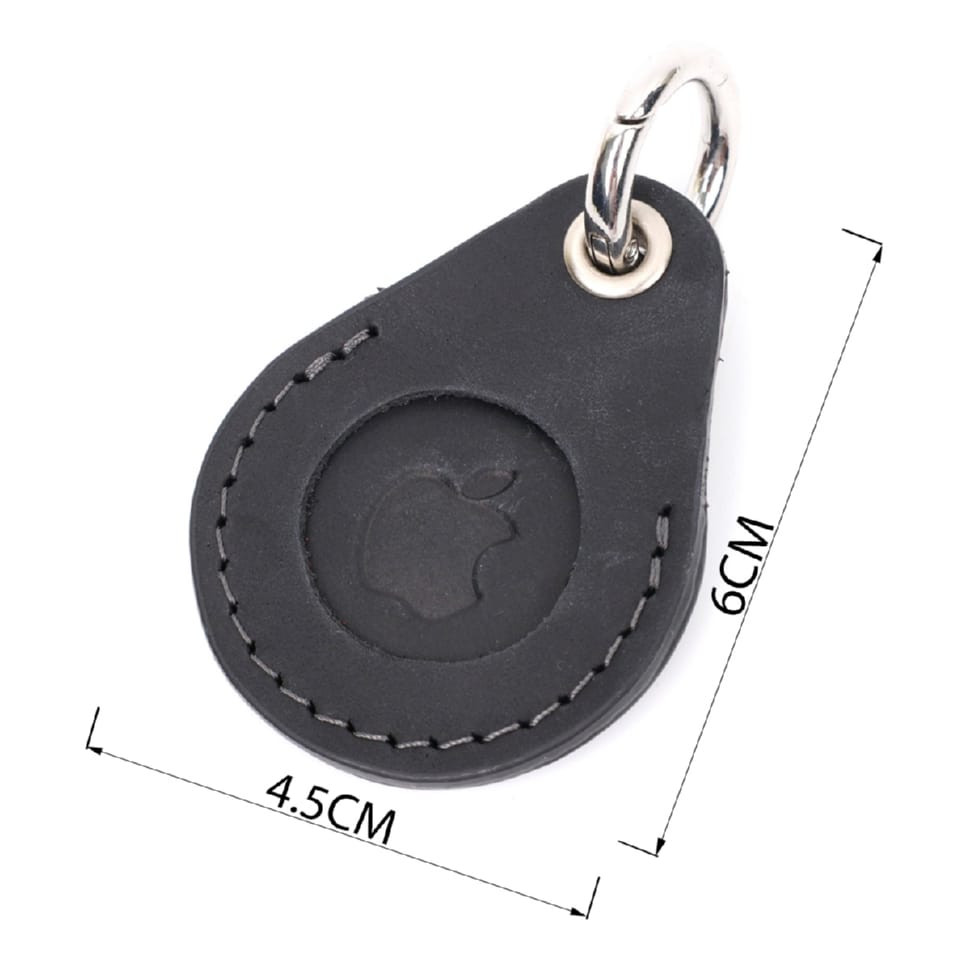 Leather Keychain Holder for Apple AirTag Made of Vintage Leather GRANDE PELLE 11614 Black