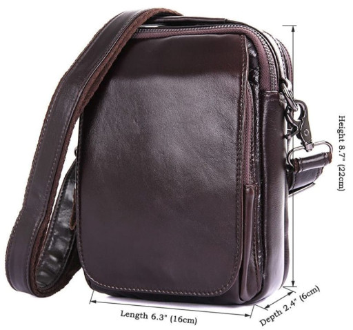 Маленькая мужская сумочка JD1012Q John McDee из натуральной телячьей кожи