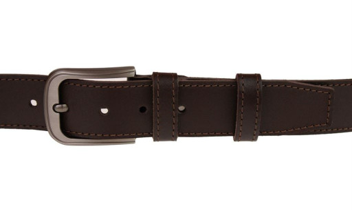 Ремінь чоловічий шкіряний джинсовий одна строчка SULLIVAN RMK-12 (7.5) 115-150 см коричневий