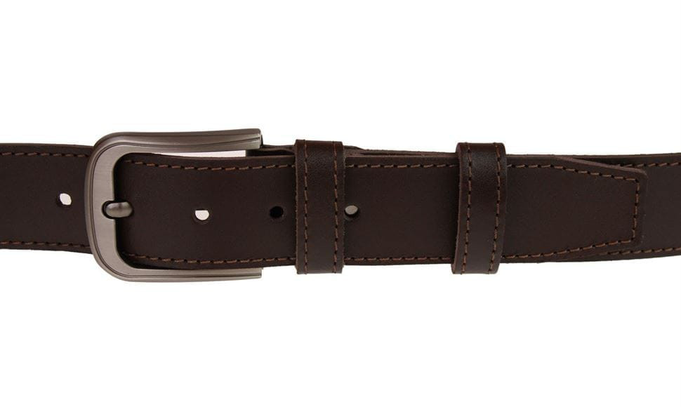 Ремінь чоловічий шкіряний джинсовий одна строчка SULLIVAN RMK-12 (7.5) 115-150 см коричневий