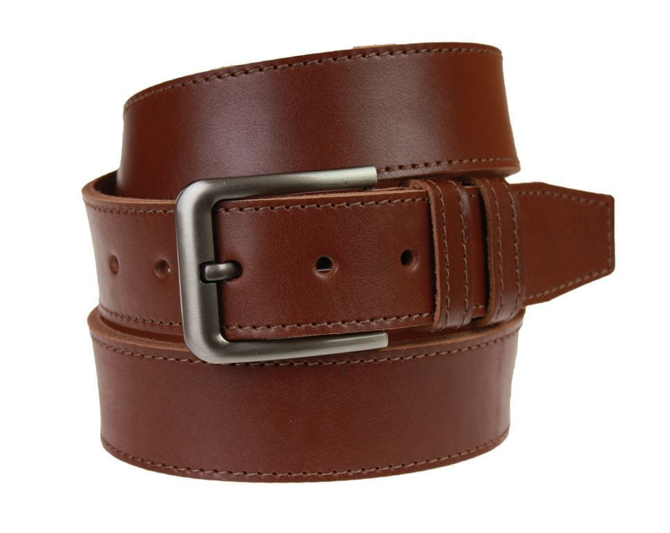 Ремінь чоловічий шкіряний джинсовий одна строчка SULLIVAN 112-96 (8.5) 115-150 см світло-коричневий
