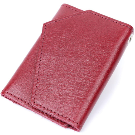 Містка жіноча шкіряна ключниця GRANDE PELLE 11642 Бордовий